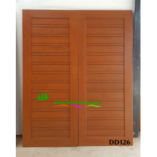 ประตูไม้สักบานคู่ รหัส DD126